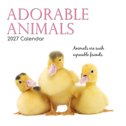 Adorable Animals 2027 Square Wall Calendar cover