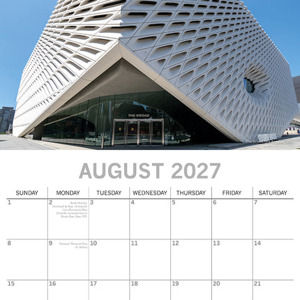 Amazing Architecture 2027 Premium Square Wall Calendar August sample page