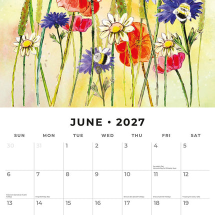 Animal Friends 2027 square wall calendar - monthly calendar spread