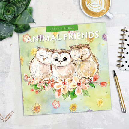 Animal Friends 2027 square wall calendar - image detail