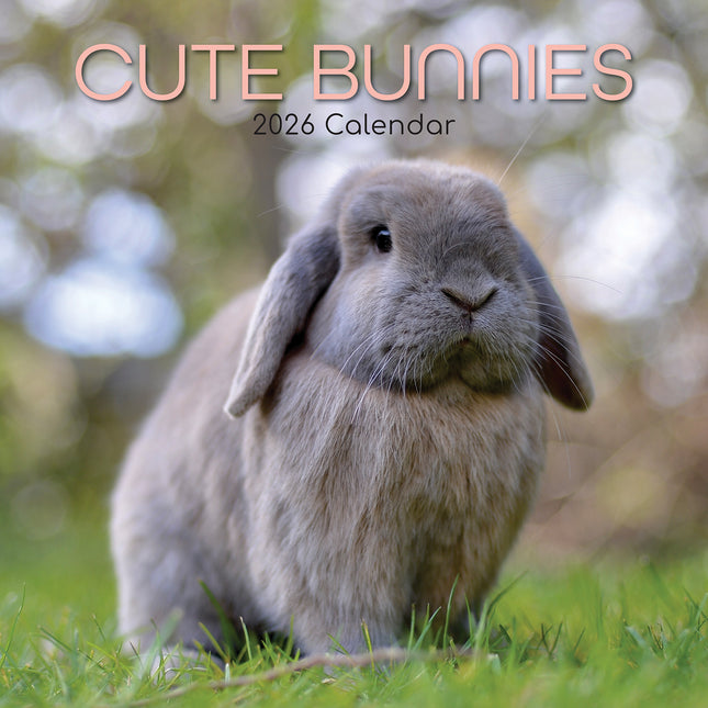 Cute Bunnies - 2026 Square Wall Calendar Pets Animals 16 Months Premium Planner