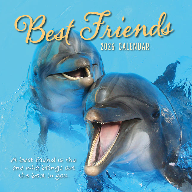 Best Friends - 2026 Square Wall Calendar Pets Animals 16 Months Premium Planner