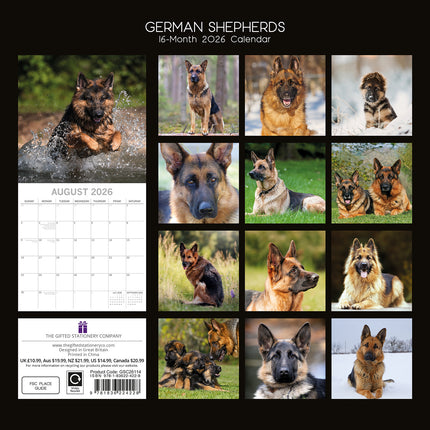 German Shepherds - 2026 Square Wall Calendar Dogs Puppies Pets Animals Planner