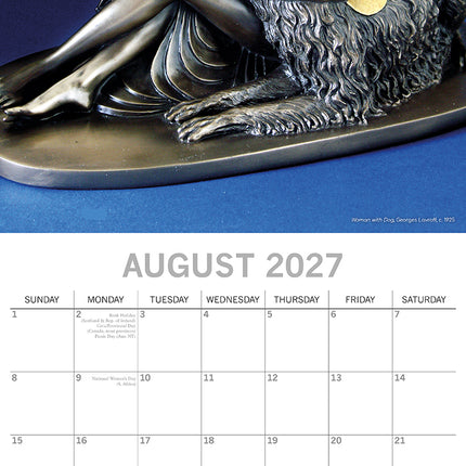 Art Deco 2027 Premium Square Wall Calendar August sample page