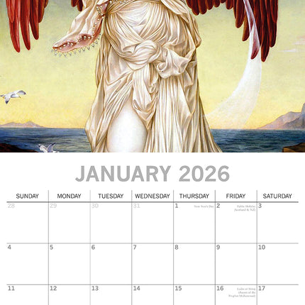 Angels - 2026 Square Wall Calendar 16 Months Arts Photography Home Planner Gift