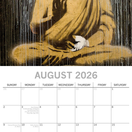 Banksy - 2026 Square Wall Calendar 16 Months Arts Photography Home Planner Gift