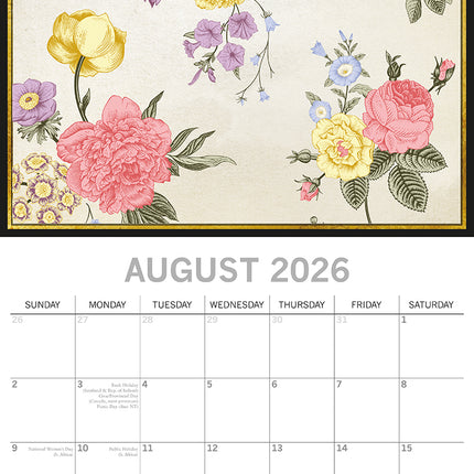 Botanicals - 2026 Square Wall Calendar 16 Months Arts Photography Planner Gift