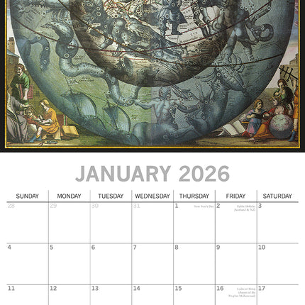 Celestial - 2026 Square Wall Calendar 16 Months Arts Photography Planner Gift