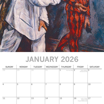 Cezanne - 2026 Square Wall Calendar 16 Months Arts Photography Home Planner Gift