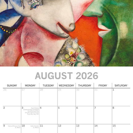 Chagall 2026 Rectangle Wall Calendar