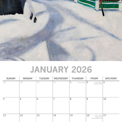 Chagall 2026 Rectangle Wall Calendar