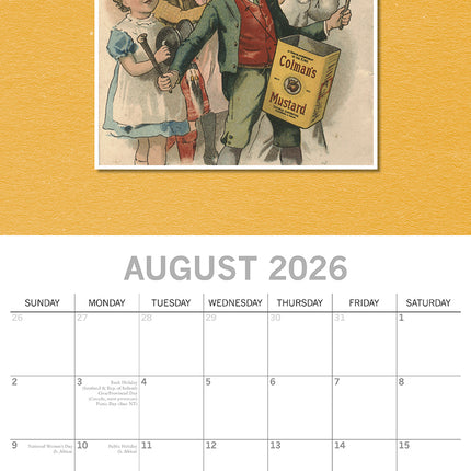 Classic Advertising 2026 Square Wall Calendar 16 Months Arts Photos Planner Gift