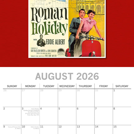 Classic Movie Posters 2026 Square Wall Calendar 16 Month Arts Photo Planner Gift