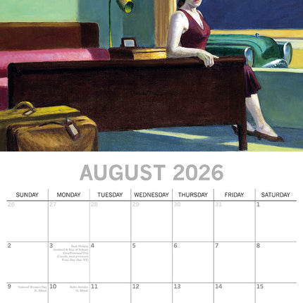 Edward Hopper - 2026 Square Wall Calendar 16 Month Arts Photography Planner Gift
