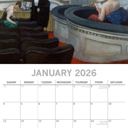 Edward Hopper - 2026 Square Wall Calendar 16 Month Arts Photography Planner Gift