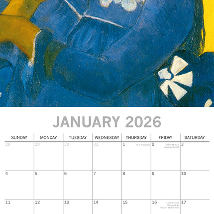 Gauguin - 2026 Square Wall Calendar 16 Months Arts Photography Home Planner Gift