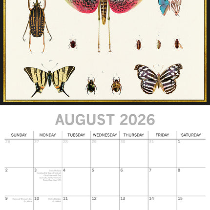 Insects - 2026 Square Wall Calendar 16 Months Arts Photography Home Planner Gift