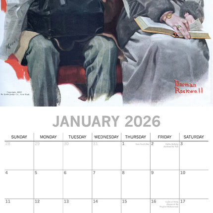 Norman Rockwell - 2026 Square Wall Calendar 16 Months Arts Photos Planner Gift