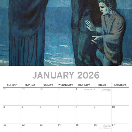 Picasso - 2026 Square Wall Calendar 16 Months Arts Photography Home Planner Gift
