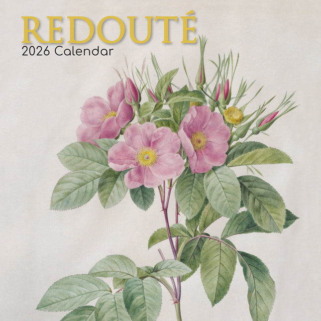 Redouté - 2026 Square Wall Calendar 16 Months Arts Photography Home Planner Gift