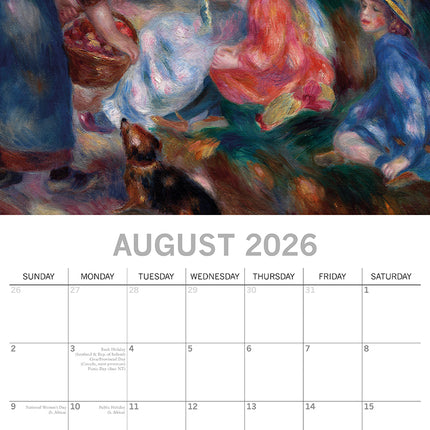 Renoir - 2026 Square Wall Calendar 16 Months Arts Photography Home Planner Gift