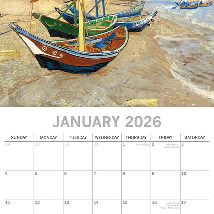 Van Gogh - 2026 Square Wall Calendar 16 Months Arts Photography Planner Gift