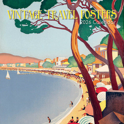 Vintage Travel Posters 2026 Square Wall Calendar 16 Month Art Photo Planner Gift