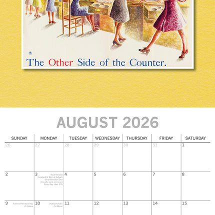 World War Posters - 2026 Square Wall Calendar 16 Months Arts Photos Planner Gift