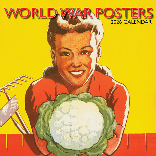 World War Posters - 2026 Square Wall Calendar 16 Months Arts Photos Planner Gift