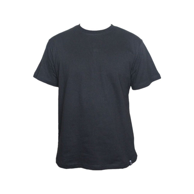 Men's Fashion Short Sleeve T-Shirt Crew Neck Casual Tops Plain Basic Blank Tee - Black