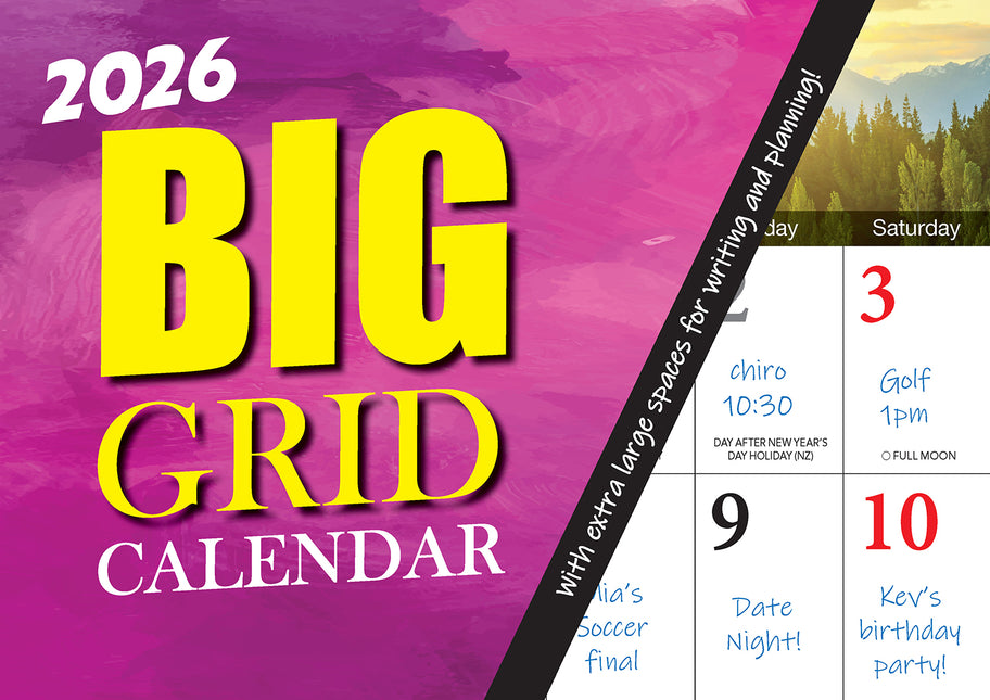 Big Grid 2026 Rectangle Wall Calendar