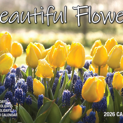 Beautiful Flowers 2026 Rectangle Wall Calendar