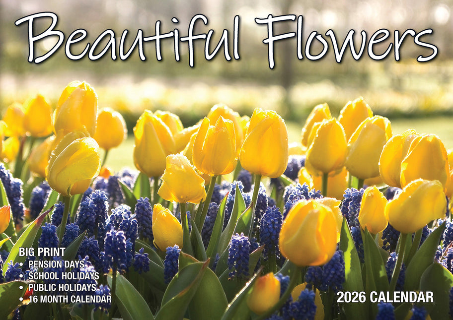 Beautiful Flowers 2026 Rectangle Wall Calendar
