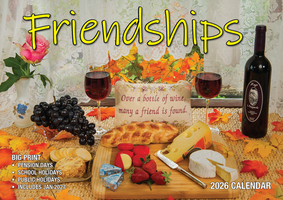 Friendships 2026 Rectangle Wall Calendar