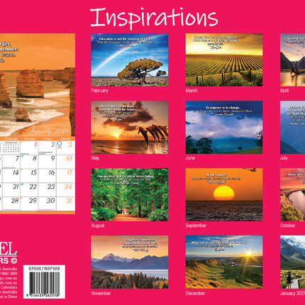 Inspirations 2026 Rectangle Wall Calendar