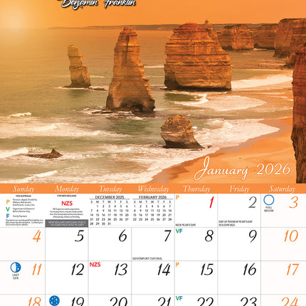 Inspirations 2026 Rectangle Wall Calendar