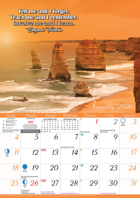 Inspirations 2026 Rectangle Wall Calendar