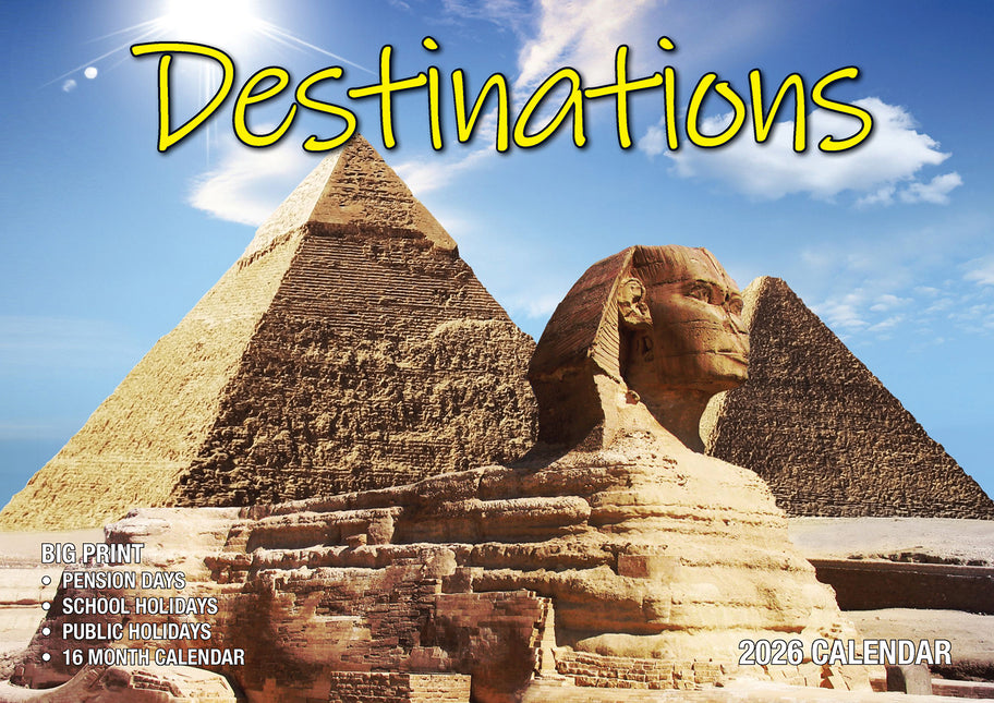 Destinations 2026 Rectangle Wall Calendar