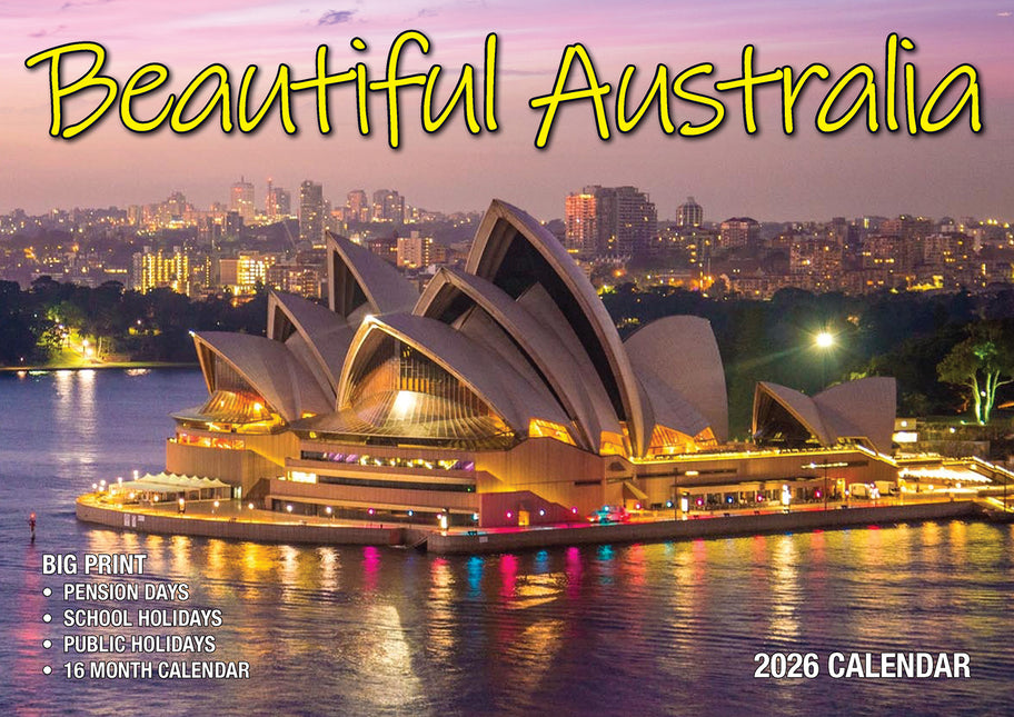 Beautiful Australia 2026 Rectangle Wall Calendar