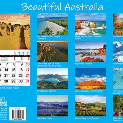 Beautiful Australia 2026 Rectangle Wall Calendar