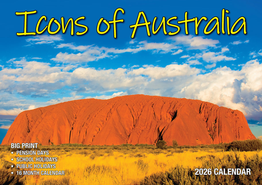 Icons Of Australia 2026 Rectangle Wall Calendar