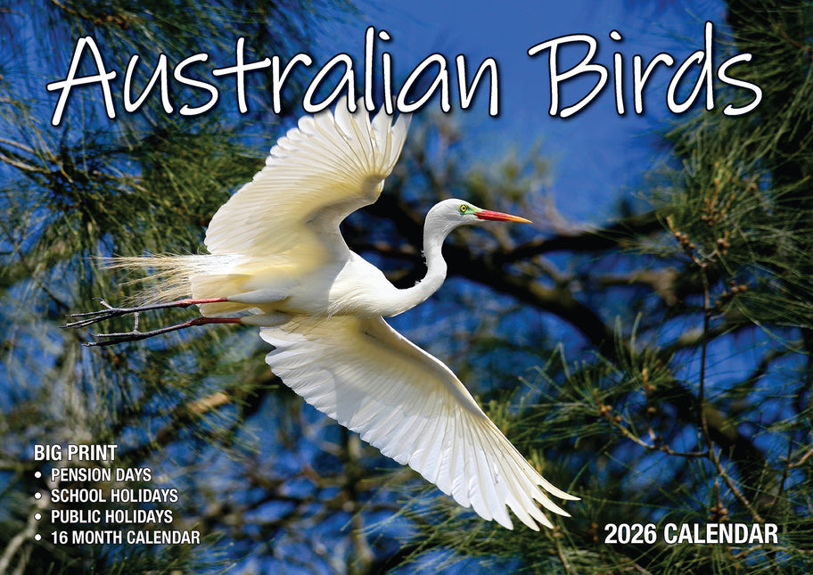 Australian Birds 2026 Rectangle Wall Calendar