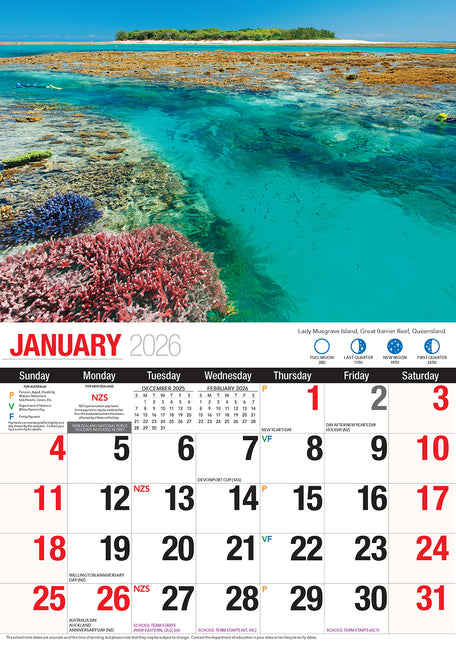 Australian Scenic Beauty 2026 Rectangle Wall Calendar
