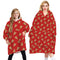 OverSized Soft Pullover Plain Hoodie Warm Fleece Blanket Plush Winter Sweatshirt - Red Pizza