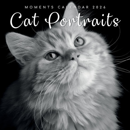 Cat Portraits - 2026 Square Wall Calendar 16 Months Black & White Planner Gift