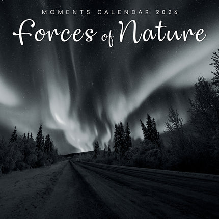 Forces of Nature - 2026 Square Wall Calendar 16 Month Black & White Planner Gift