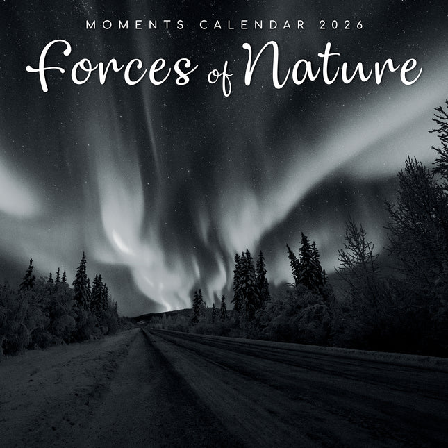 Forces of Nature - 2026 Square Wall Calendar 16 Month Black & White Planner Gift