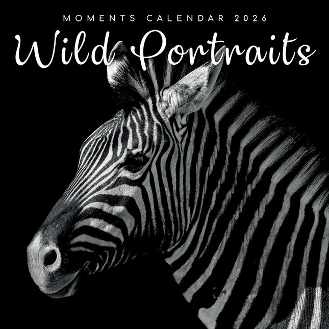 Wild Portraits - 2026 Square Wall Calendar 16 Months Black & White Planner Gift