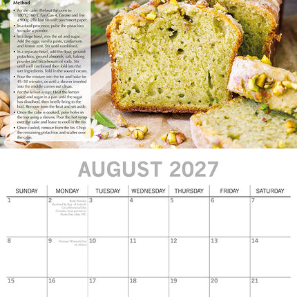 Baking 2027 Premium Square Wall Calendar August sample page