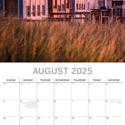 Beach Houses - 2025 Square Wall Calendar 16 Months New Year Premium Planner Gift